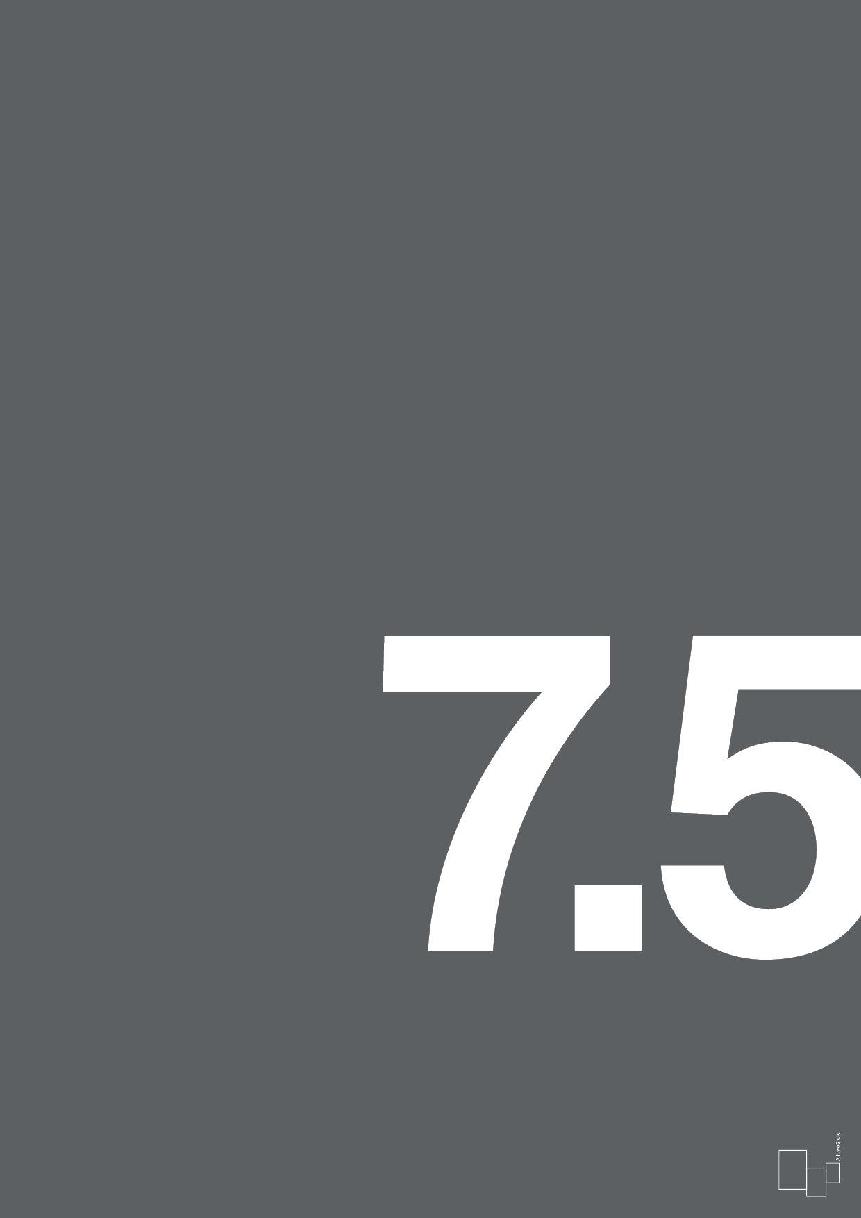 plakat: 75 års fødselsdag - graphic charcoal-Fødselsdag-A1two3