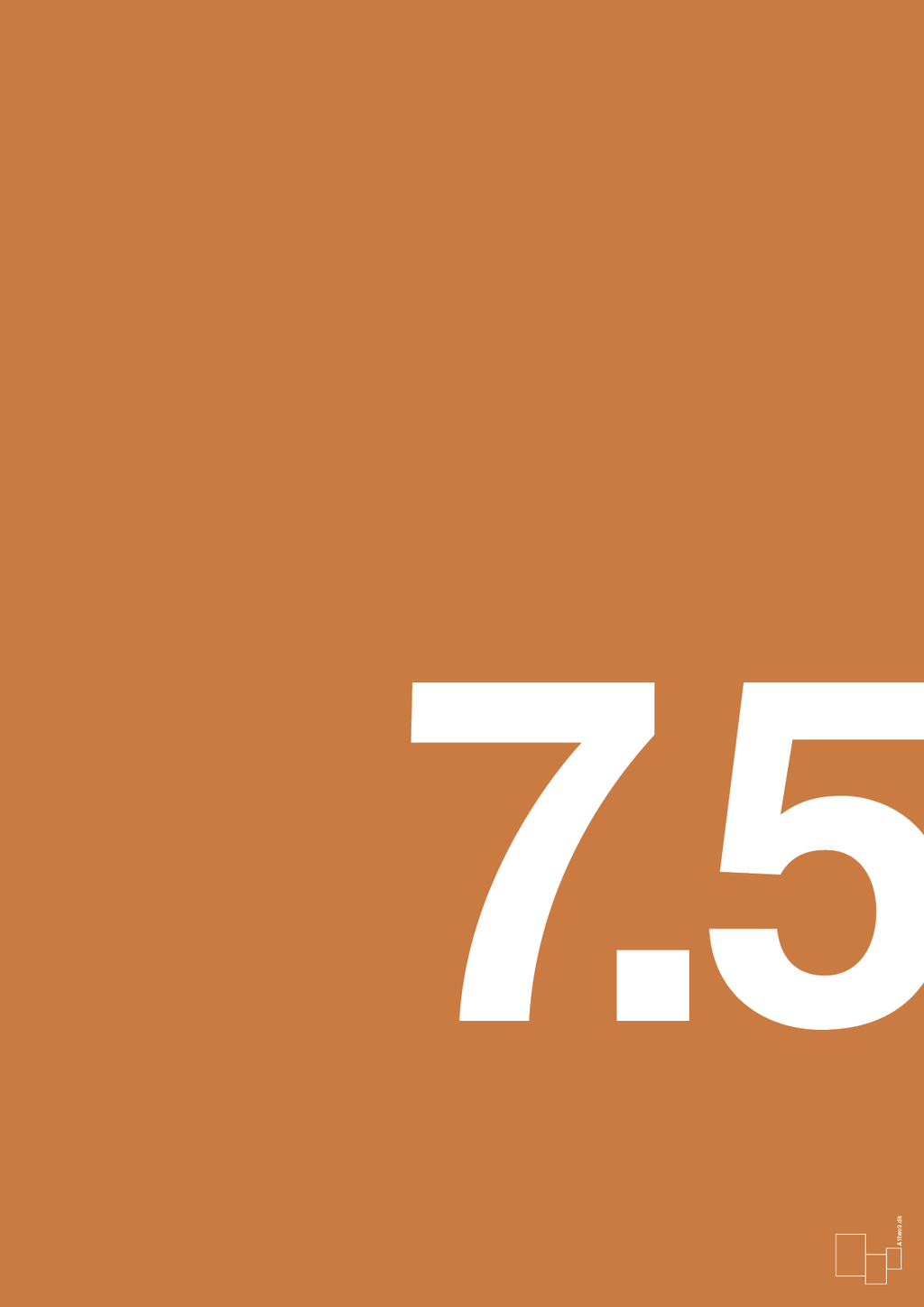 plakat: 75 års fødselsdag - rumba orange-Fødselsdag-A1two3
