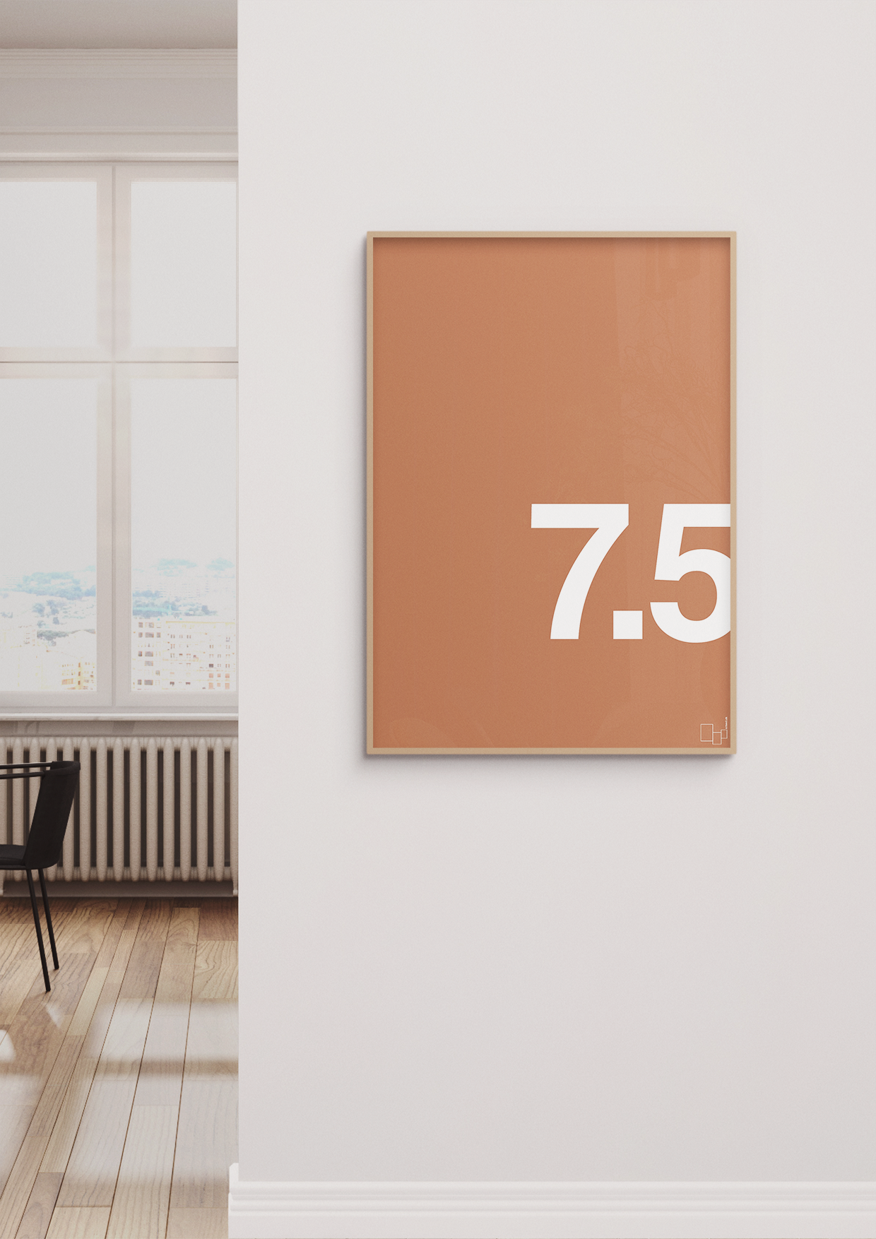 plakat: 75 års fødselsdag - graphic charcoal-Fødselsdag-A1two3