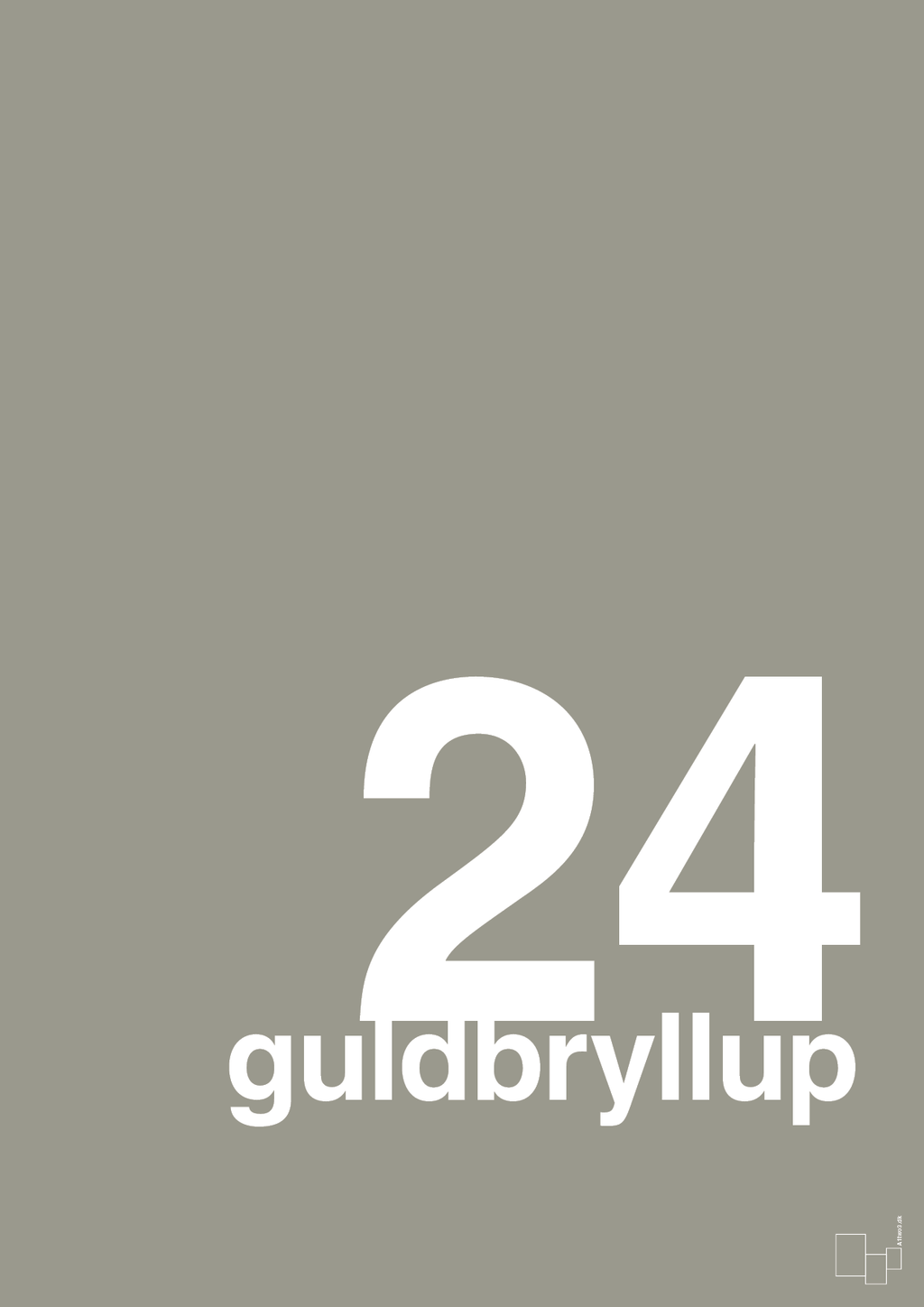 plakat: guldbryllup - battleship gray-Bryllup-A1two3