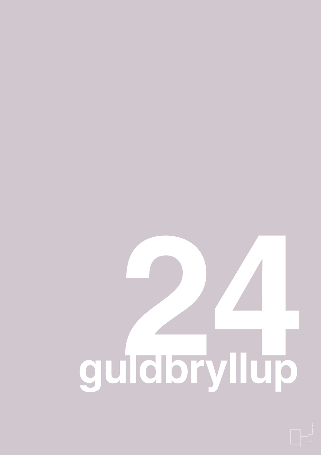 plakat: guldbryllup - dusty lilac-Bryllup-A1two3