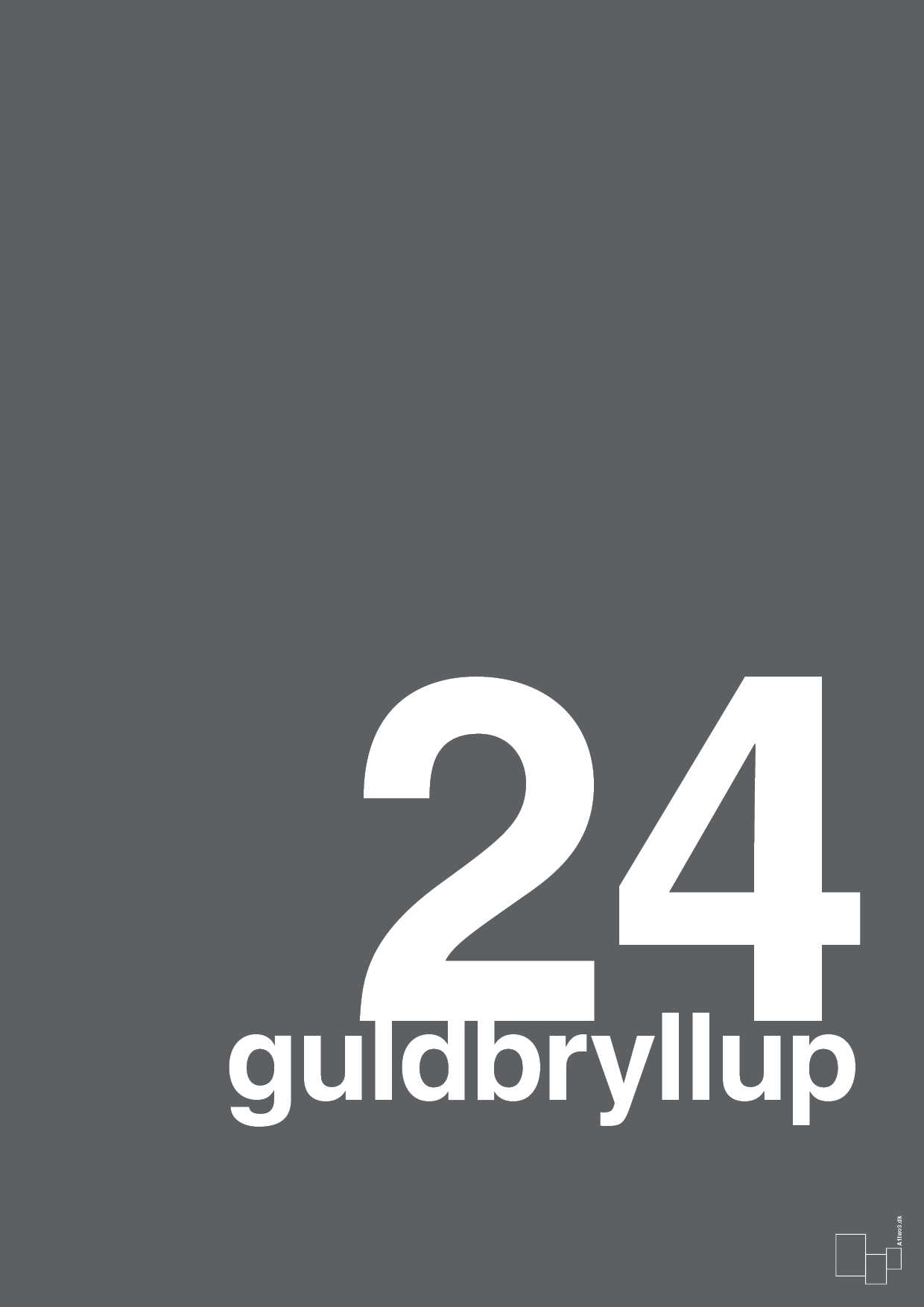 plakat: guldbryllup - graphic charcoal-Bryllup-A1two3