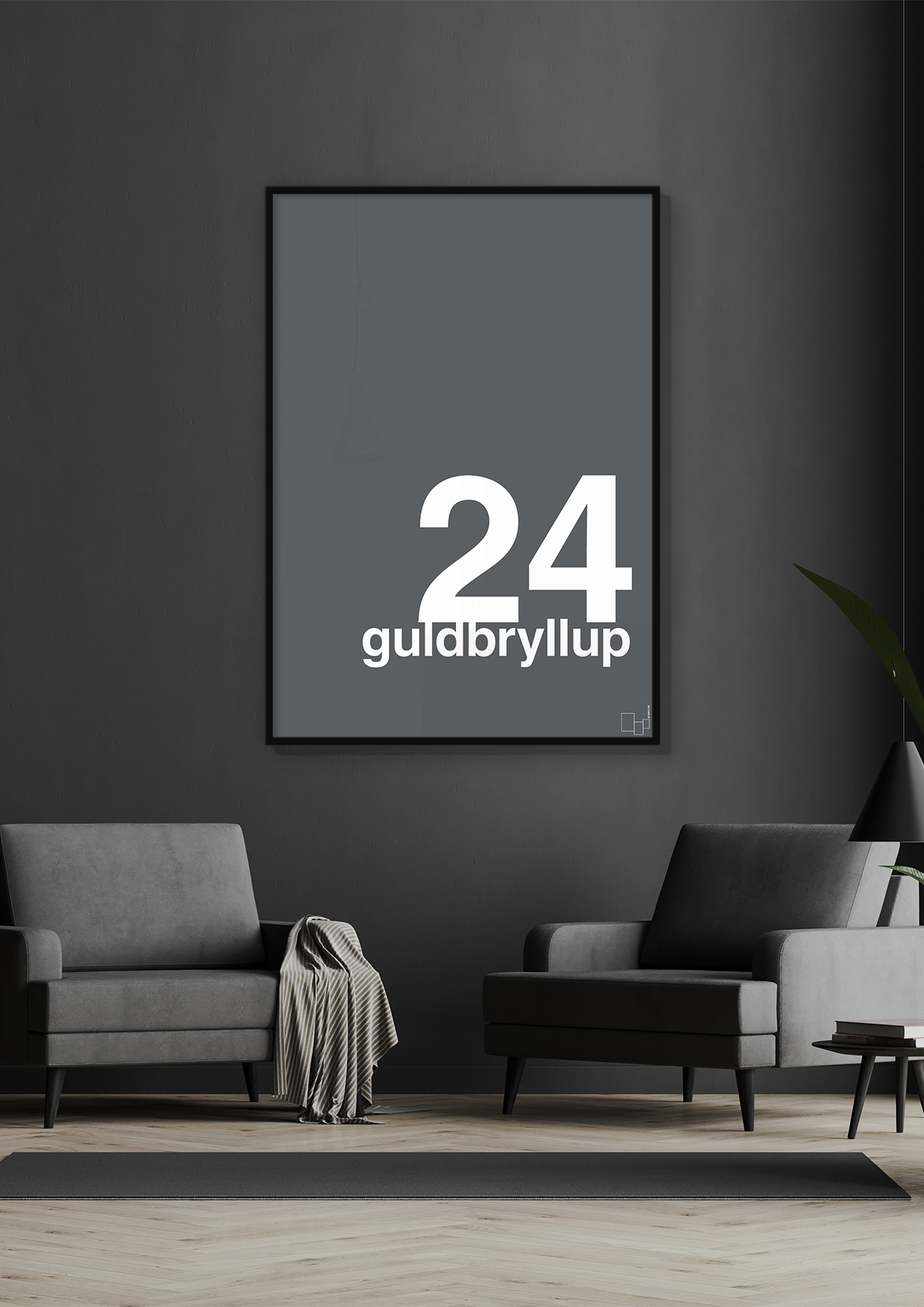 plakat: guldbryllup - graphic charcoal-Bryllup-A1two3