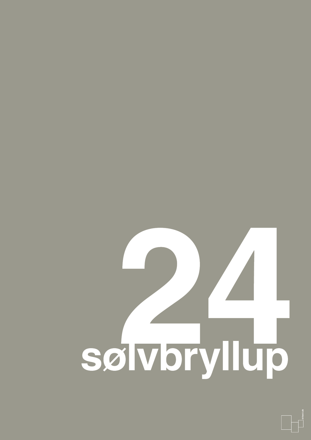 plakat: sølvbryllup - battleship gray-Bryllup-A1two3