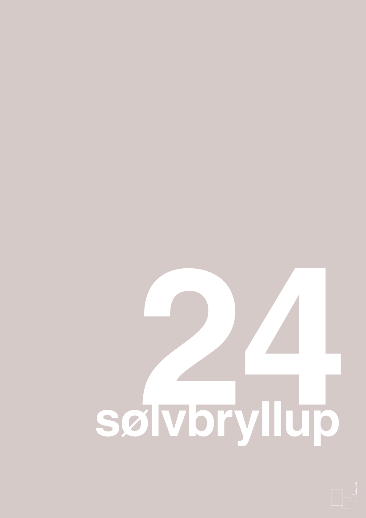 plakat: sølvbryllup - broken beige-Bryllup-A1two3