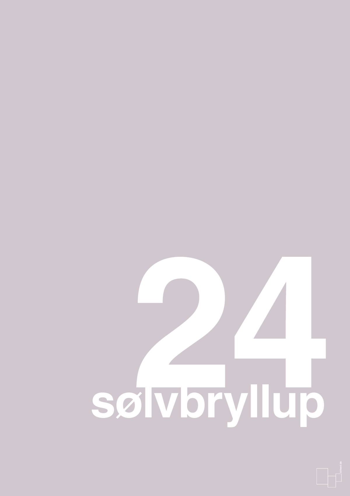 plakat: sølvbryllup - dusty lilac-Bryllup-A1two3