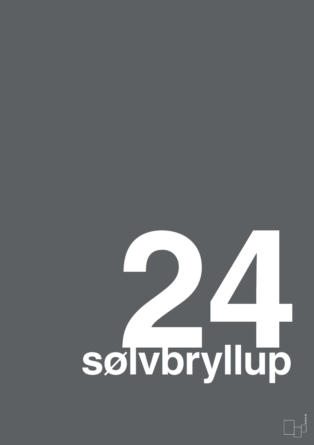plakat: sølvbryllup - graphic charcoal-Bryllup-A1two3
