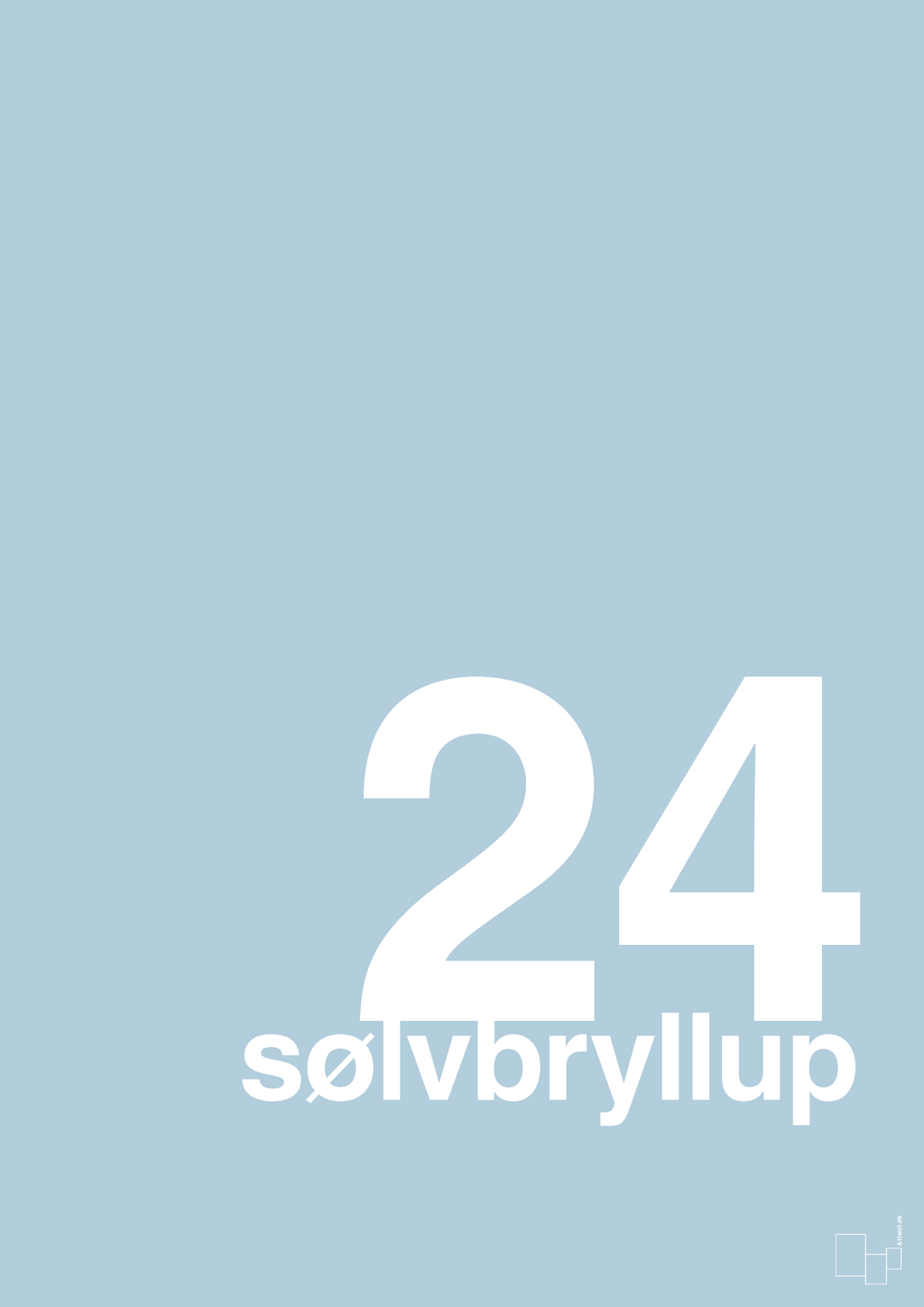 plakat: sølvbryllup - heavenly blue-Bryllup-A1two3