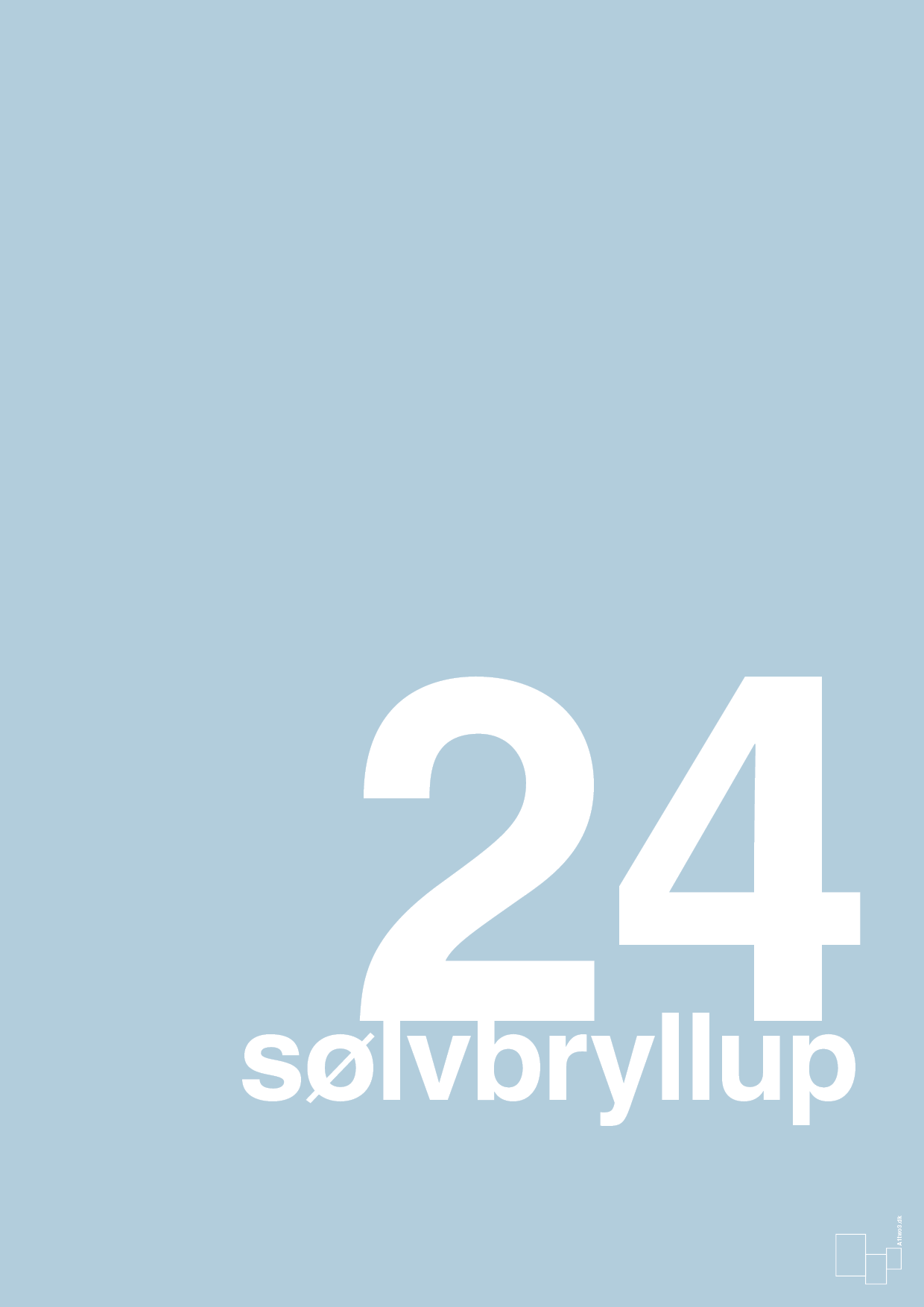 plakat: sølvbryllup - heavenly blue-Bryllup-A1two3