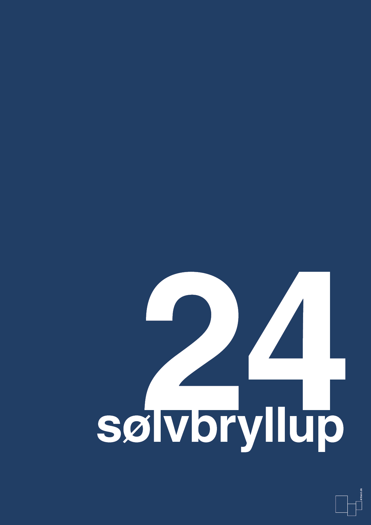 plakat: sølvbryllup - lapis blue-Bryllup-A1two3