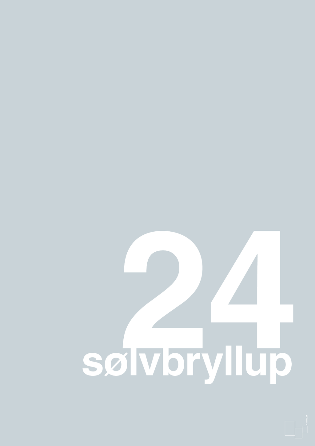 plakat: sølvbryllup - light drizzle-Bryllup-A1two3