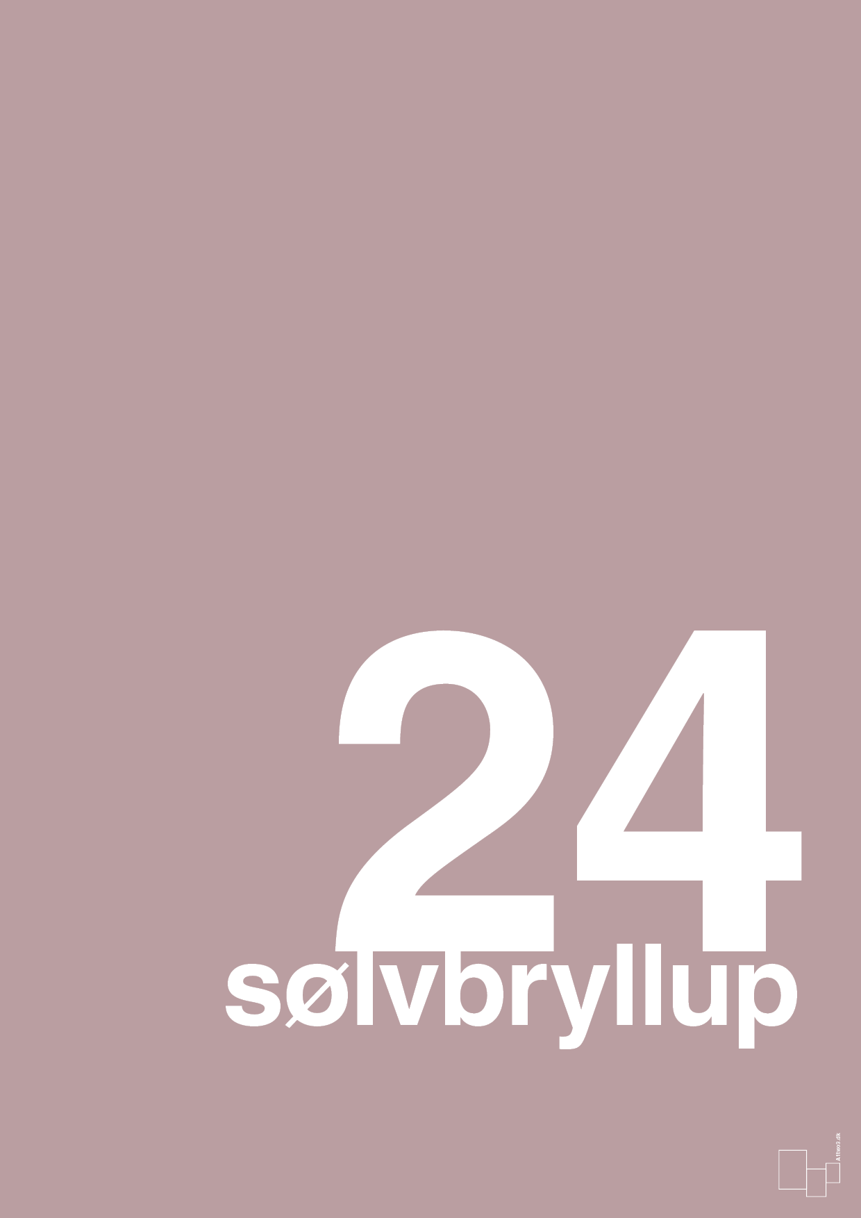 plakat: sølvbryllup - light rose-Bryllup-A1two3