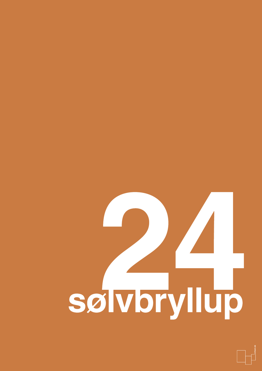 plakat: sølvbryllup - rumba orange-Bryllup-A1two3