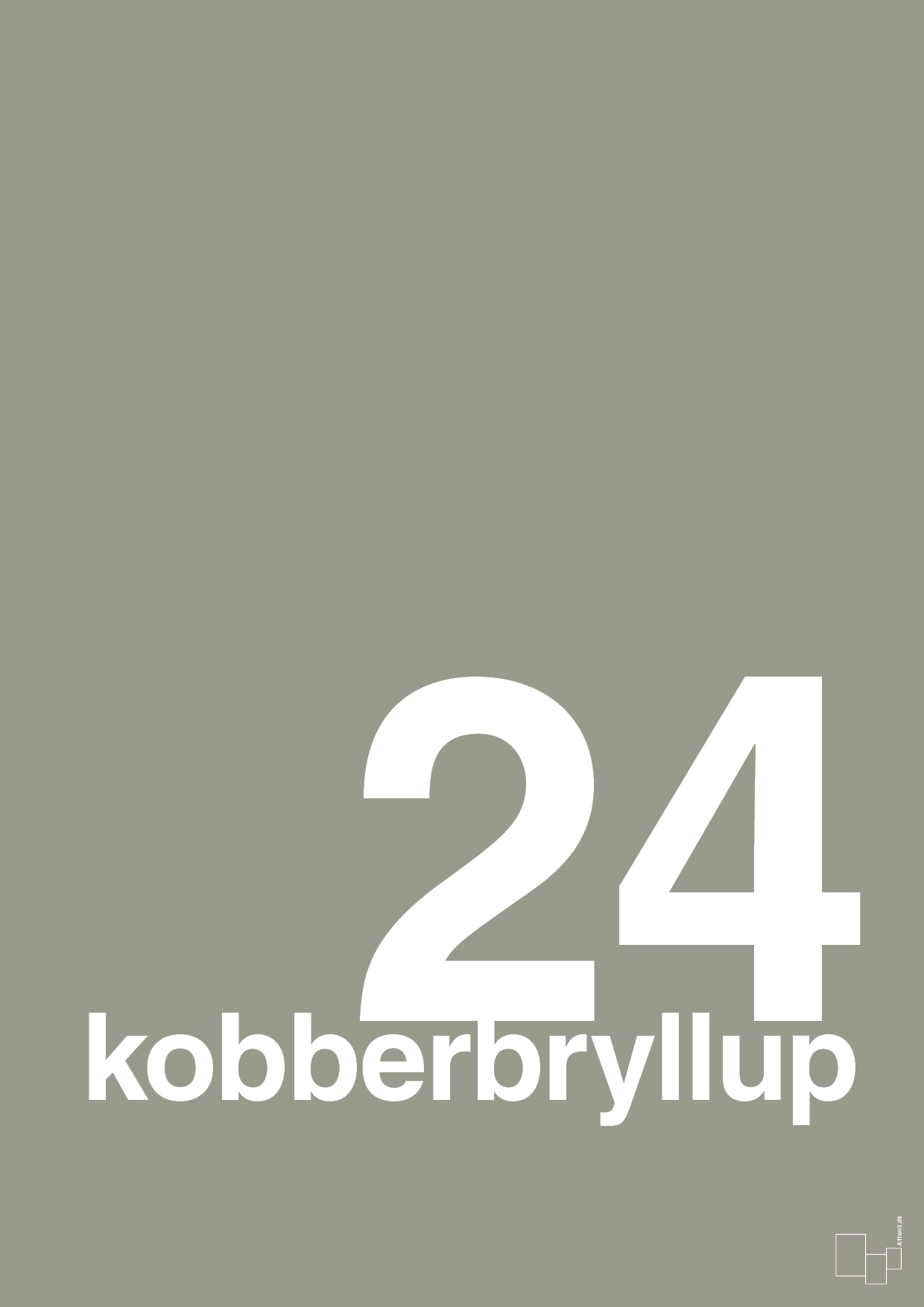 plakat: kobberbryllup - battleship gray-Bryllup-A1two3