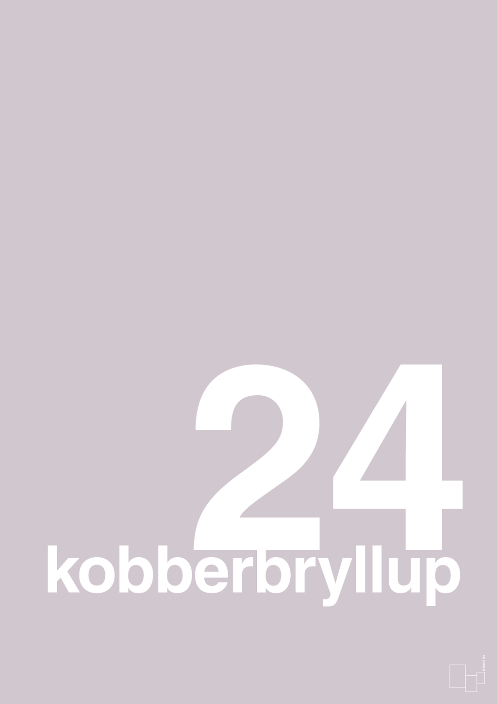 plakat: kobberbryllup - dusty lilac-Bryllup-A1two3