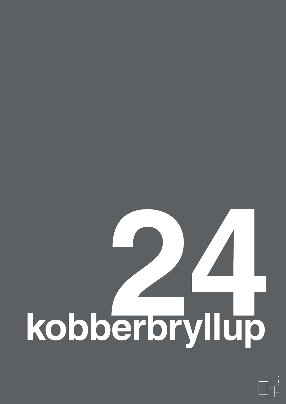 plakat: kobberbryllup - graphic charcoal-Bryllup-A1two3