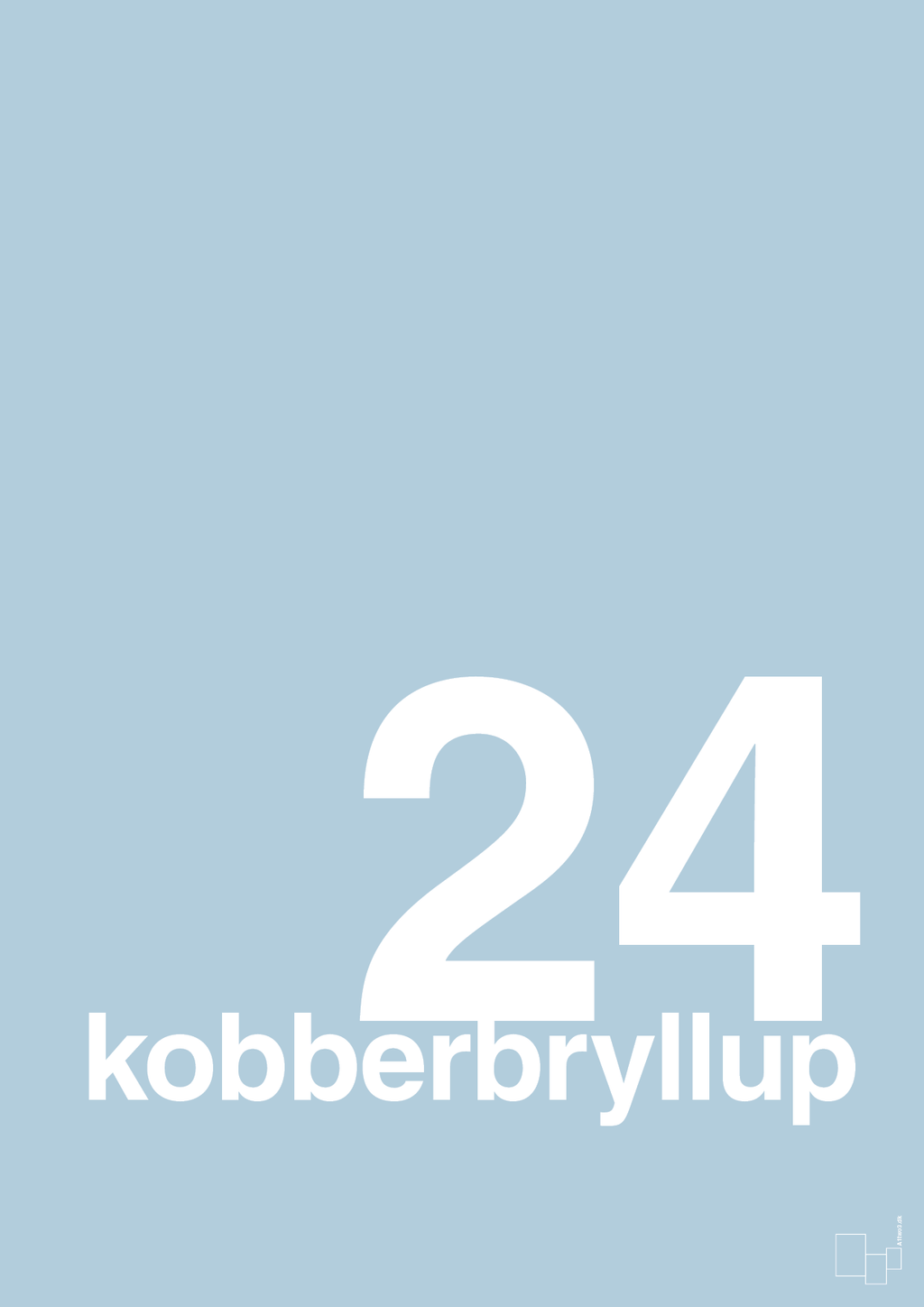 plakat: kobberbryllup - heavenly blue-Bryllup-A1two3
