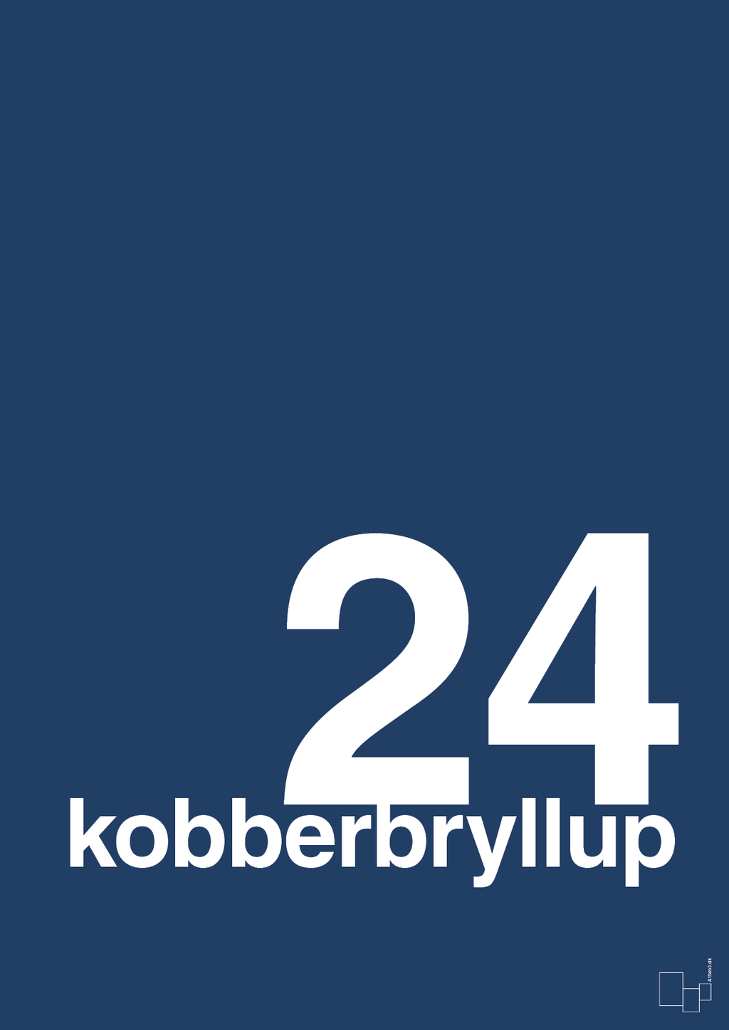 plakat: kobberbryllup - lapis blue-Bryllup-A1two3