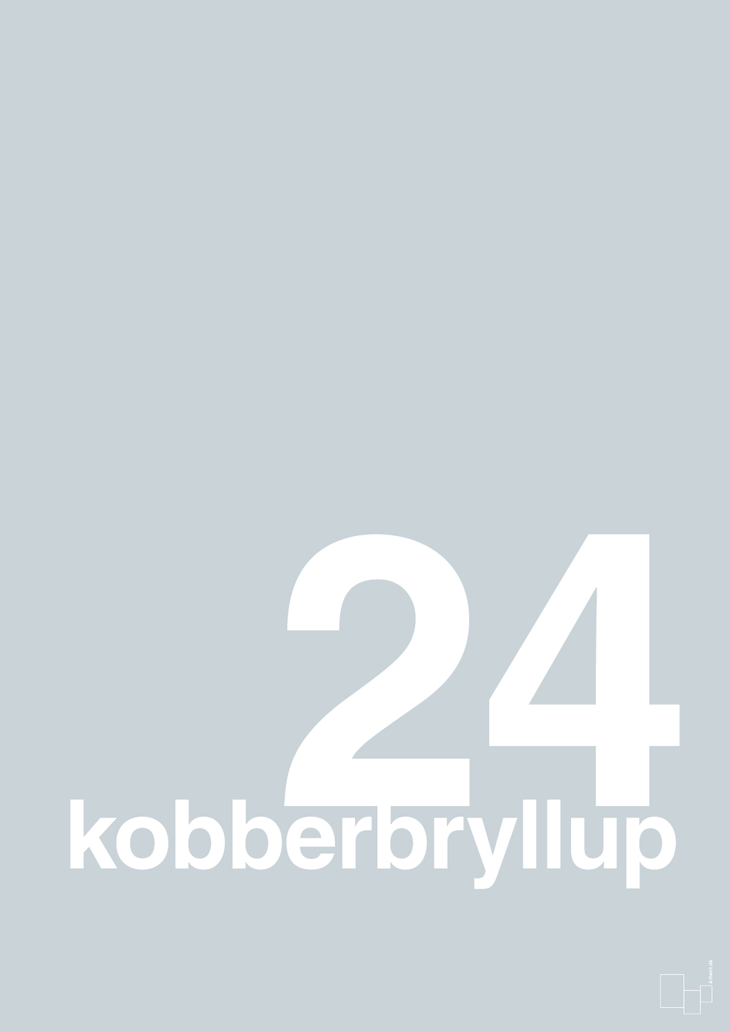 plakat: kobberbryllup - light drizzle-Bryllup-A1two3