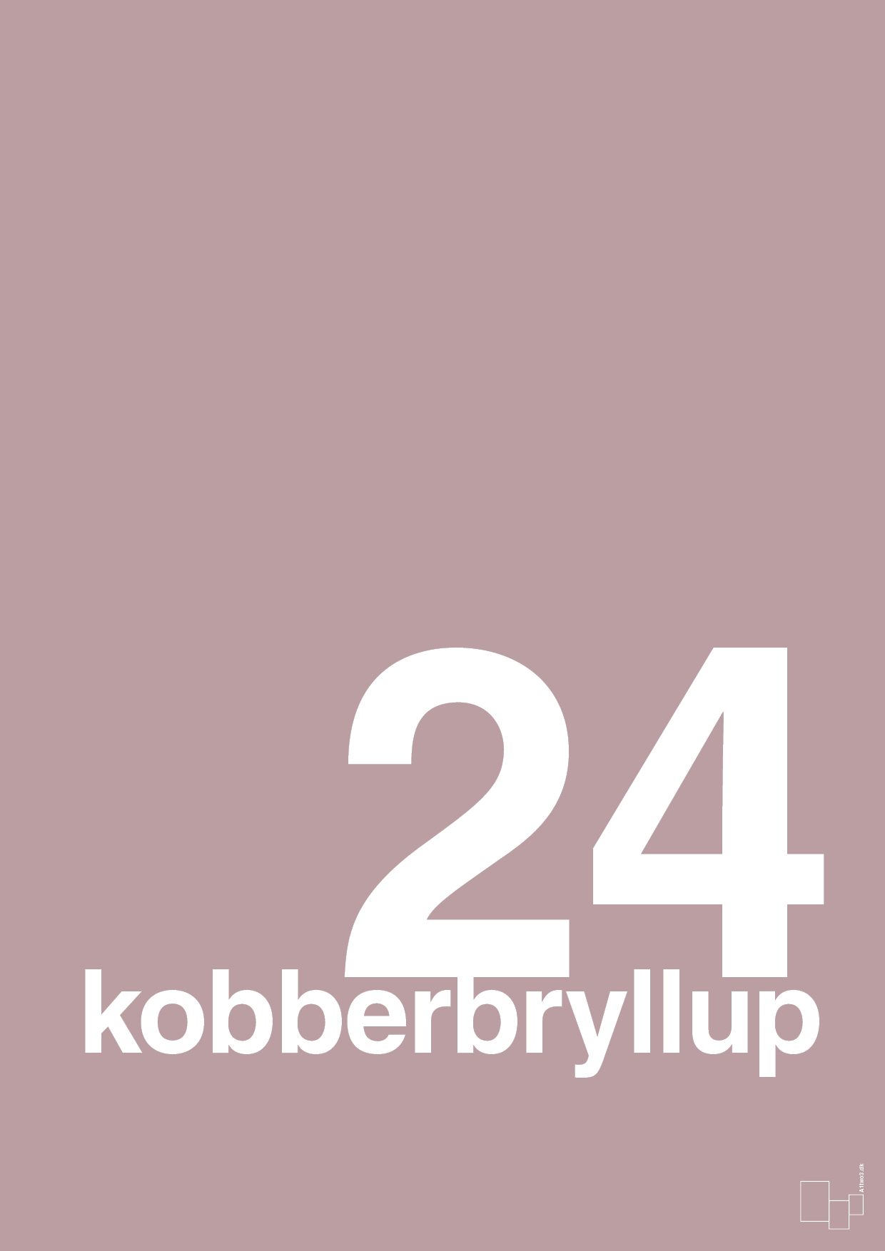 plakat: kobberbryllup - light rose-Bryllup-A1two3
