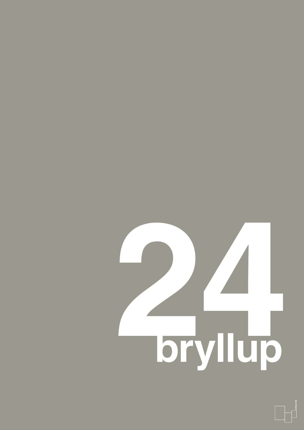 plakat: bryllup - battleship gray-Bryllup-A1two3