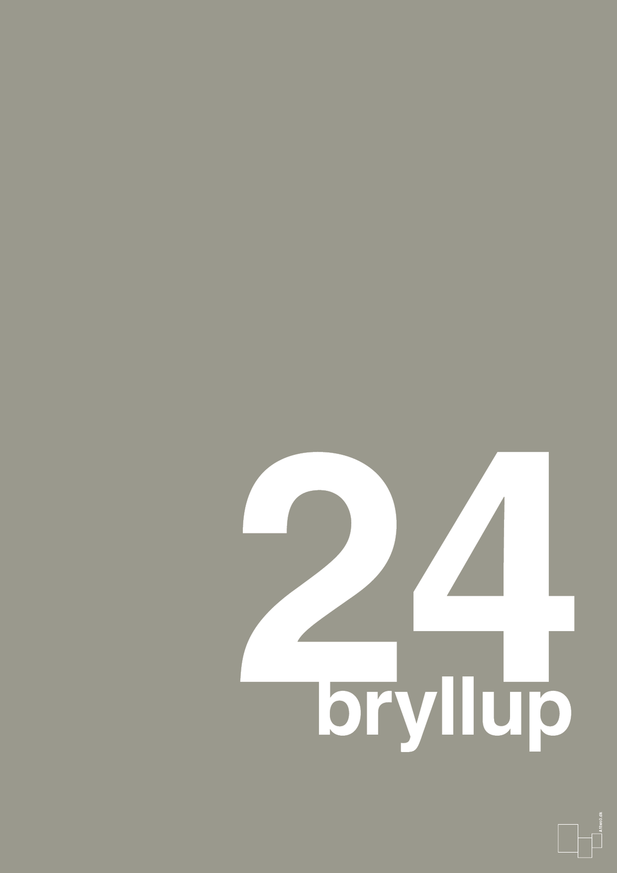 plakat: bryllup - battleship gray-Bryllup-A1two3