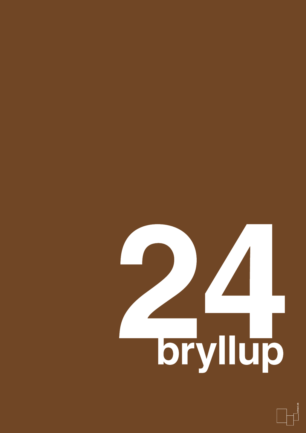plakat: bryllup - dark brown-Bryllup-A1two3