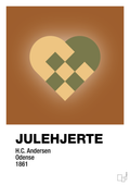 plakat: julepynt julehjerte - cognac-Jul-A1two3