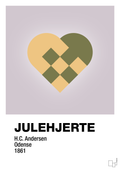 plakat: julepynt julehjerte - dusty lilac-Jul-A1two3