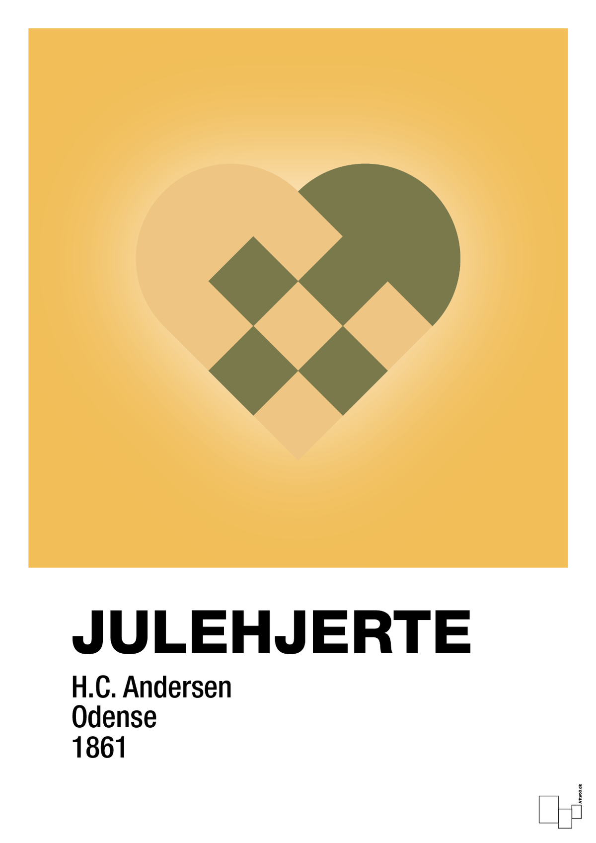 plakat: julepynt julehjerte - honeycomb-Jul-A1two3