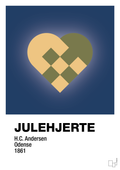 plakat: julepynt julehjerte - lapis blue-Jul-A1two3