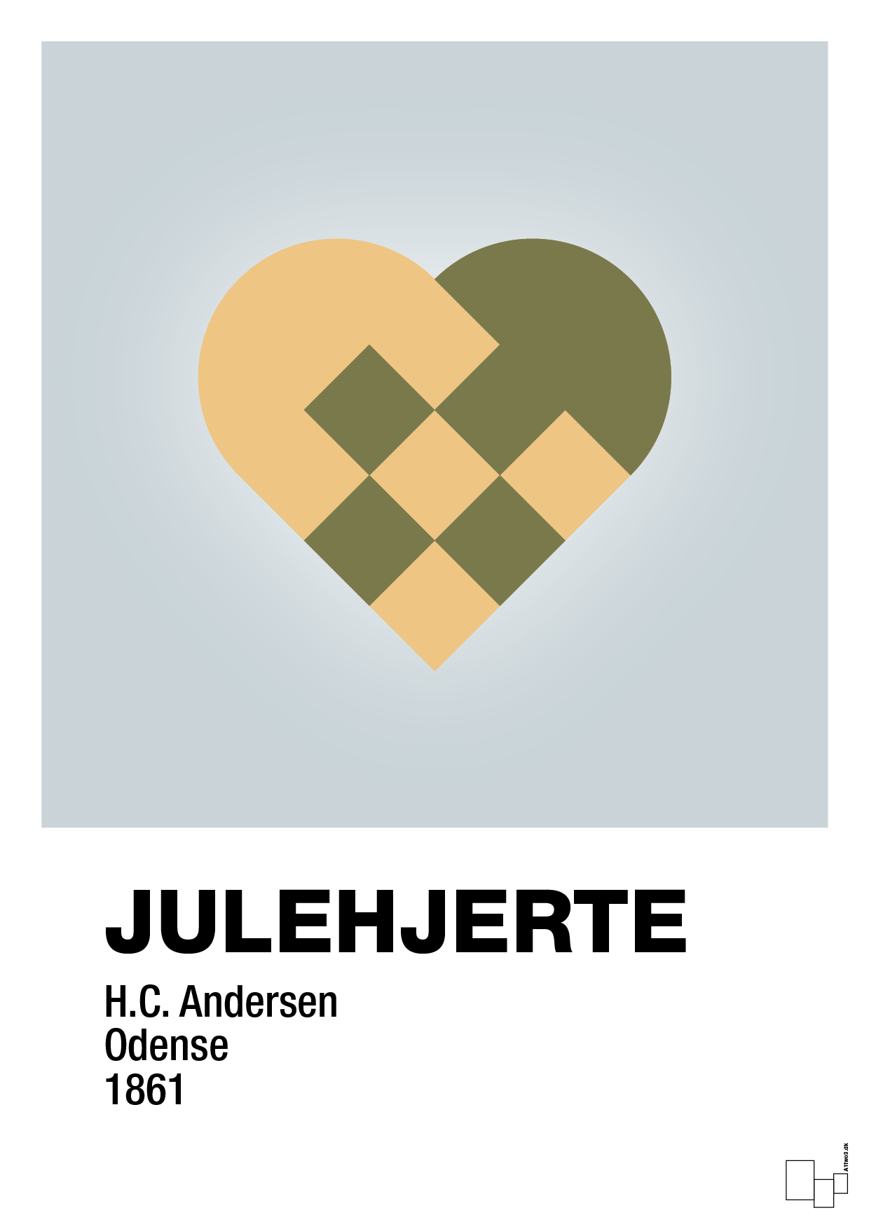 plakat: julepynt julehjerte - light drizzle-Jul-A1two3