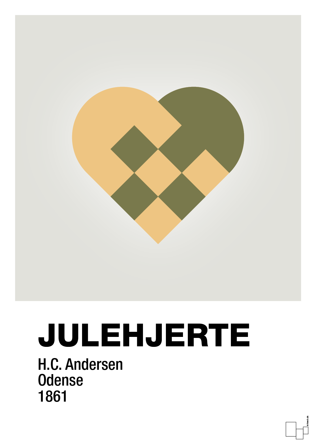 plakat: julepynt julehjerte - painters white-Jul-A1two3