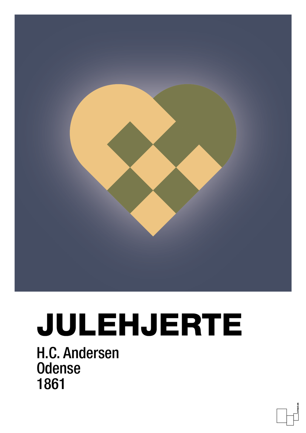 Julepynt julehjerte - petrol-Jul-A1two3