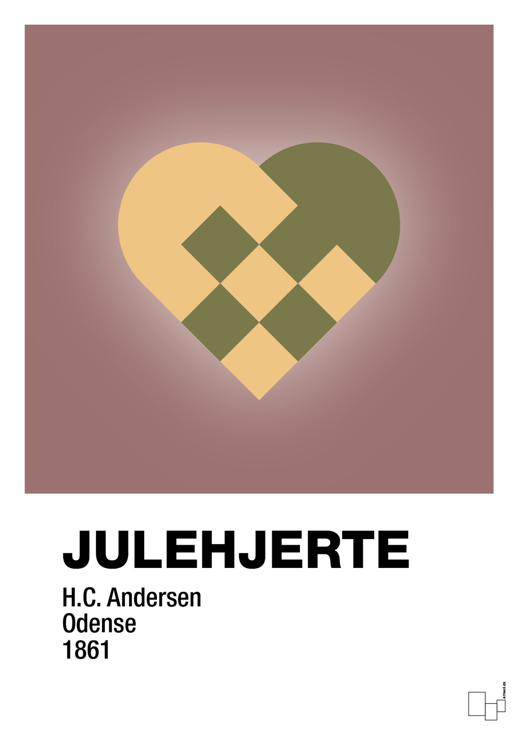 plakat: julepynt julehjerte - plum-Jul-A1two3