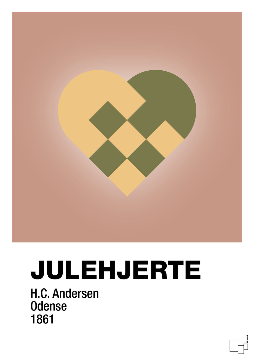 plakat: julepynt julehjerte - powder-Jul-A1two3