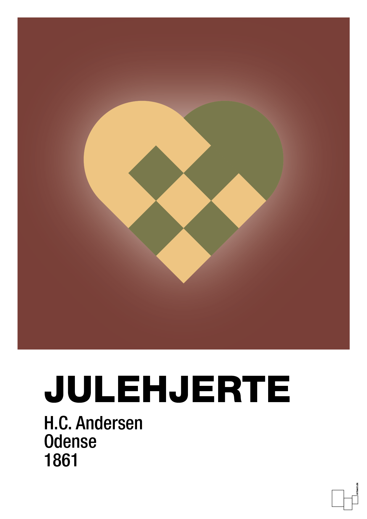 plakat: julepynt julehjerte - red pepper-Jul-A1two3