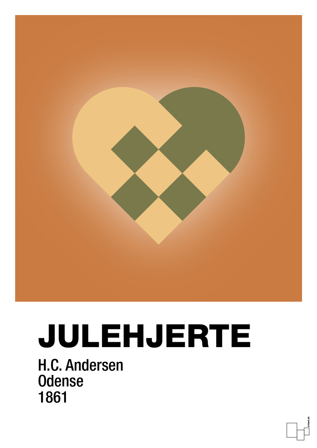 plakat: julepynt julehjerte - rumba orange-Jul-A1two3