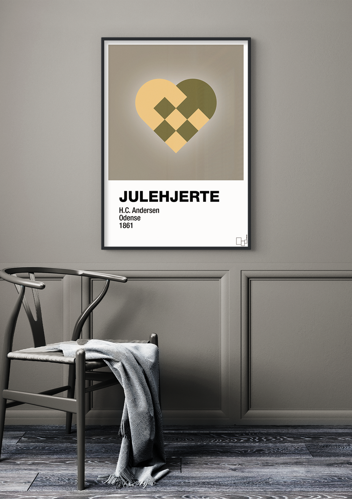 plakat: julepynt julehjerte - lapis blue-Jul-A1two3