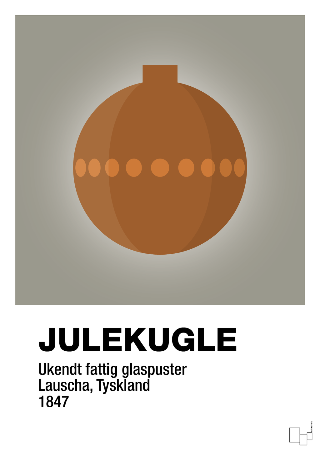 plakat: julepynt julekugle - battleship gray-Jul-A1two3
