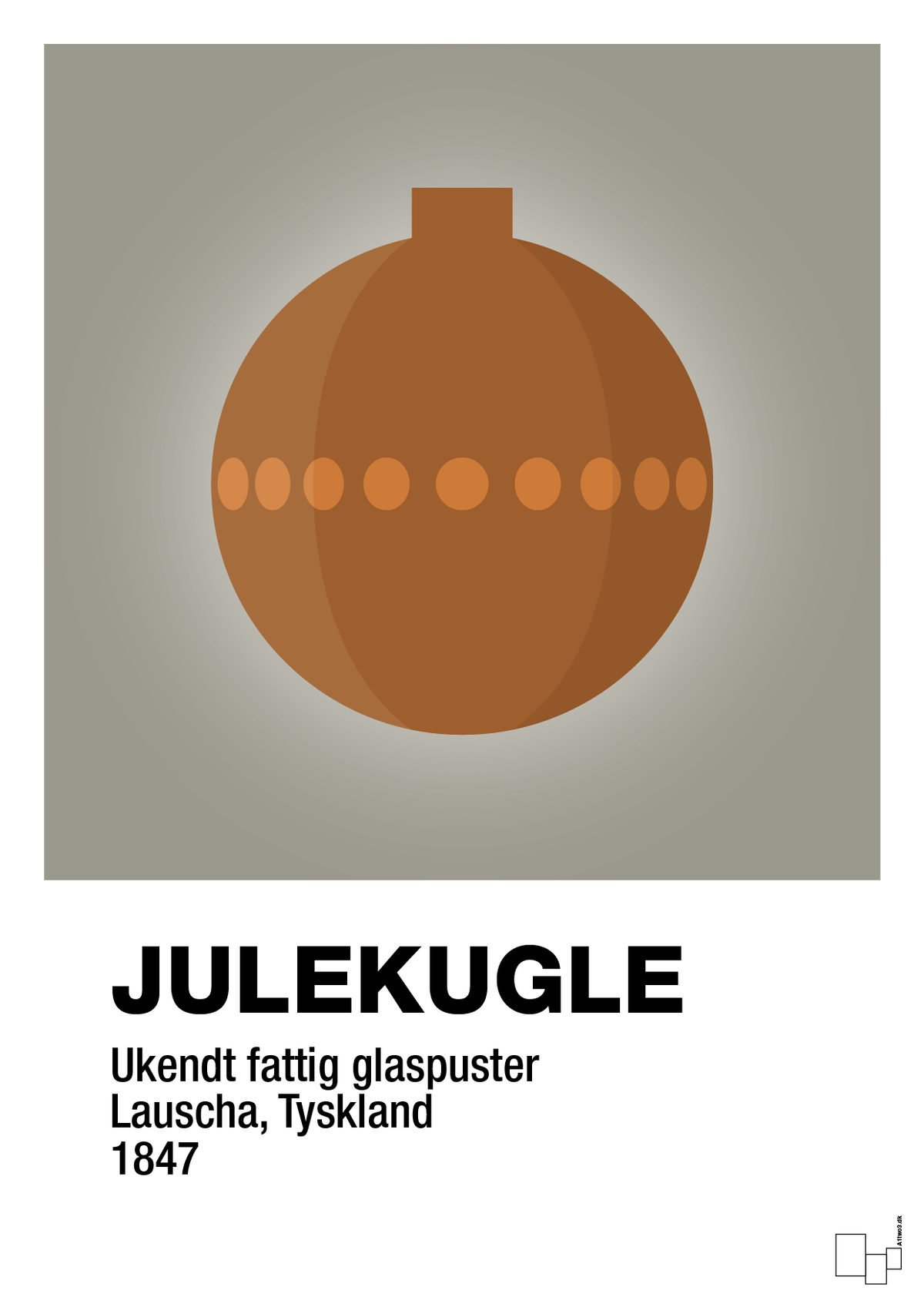 plakat: julepynt julekugle - battleship gray-Jul-A1two3