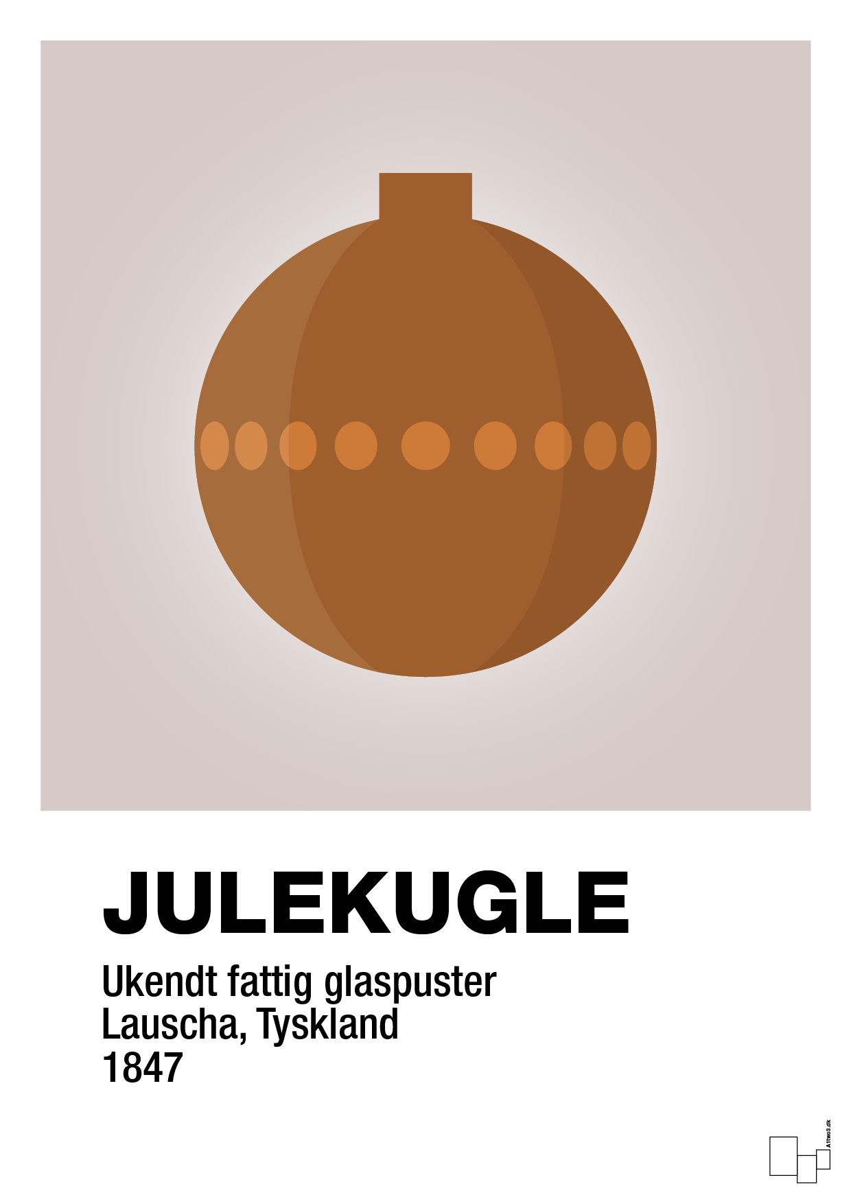 plakat: julepynt julekugle - broken beige-Jul-A1two3