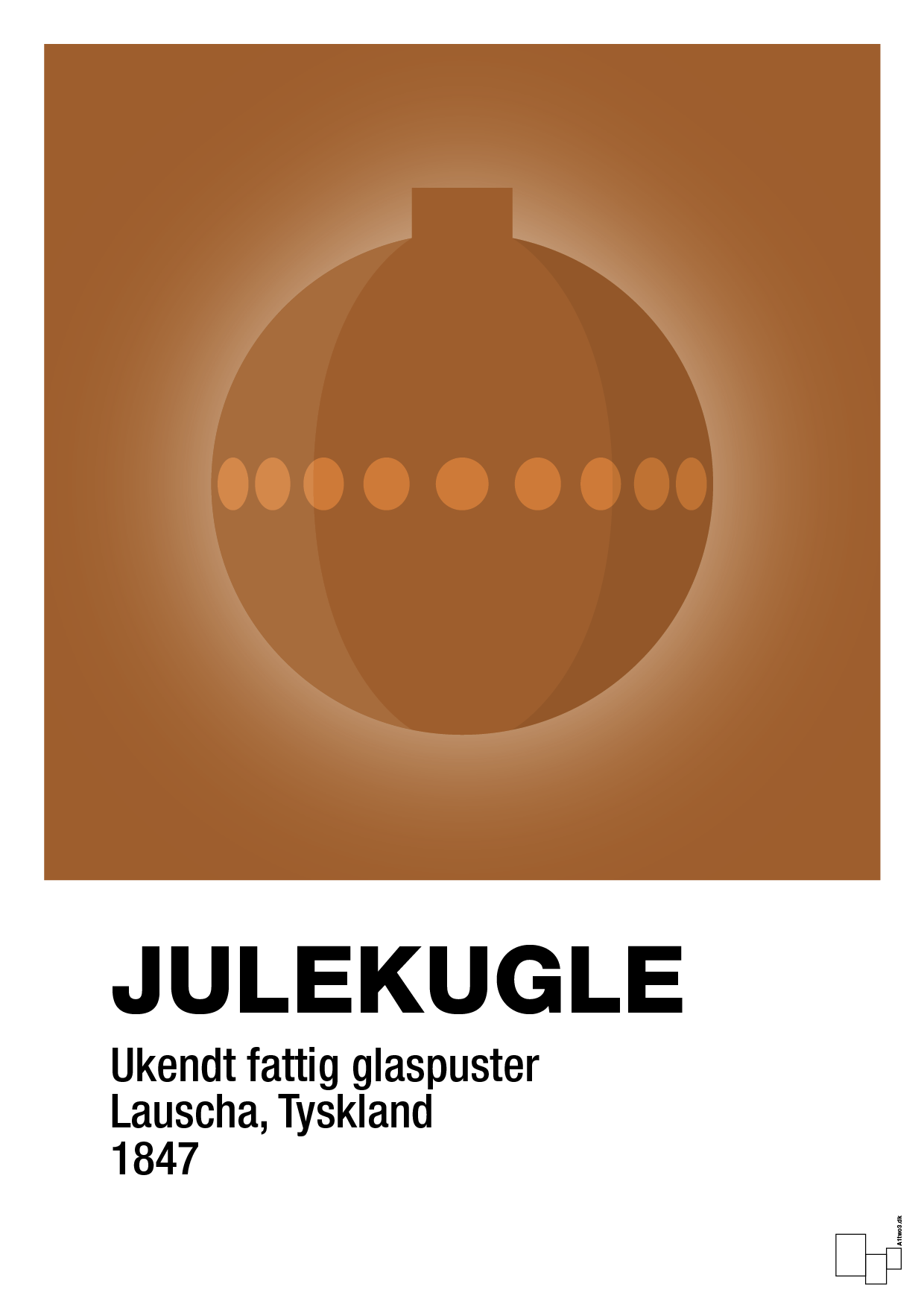 plakat: julepynt julekugle - cognac-Jul-A1two3