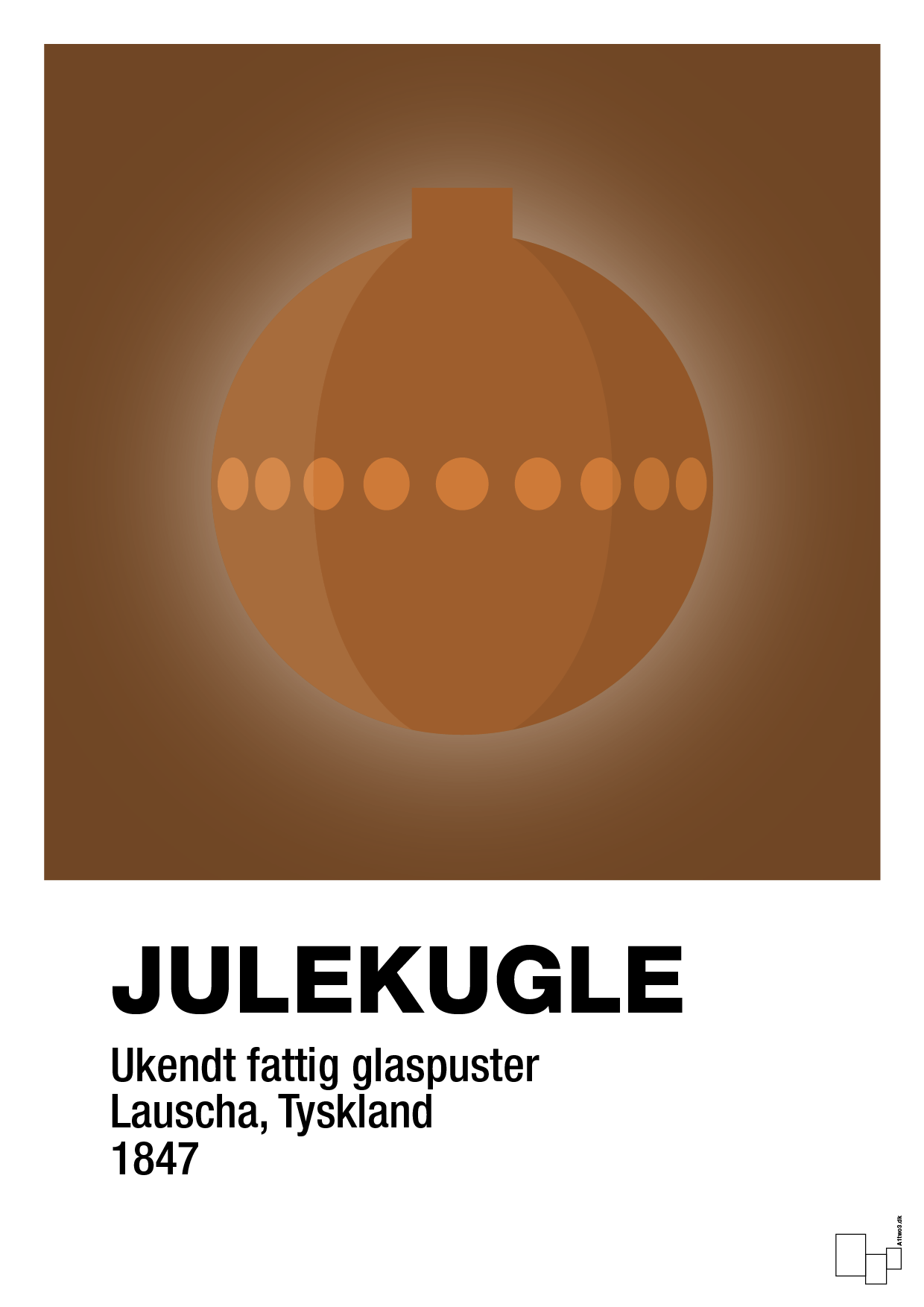 plakat: julepynt julekugle - dark brown-Jul-A1two3