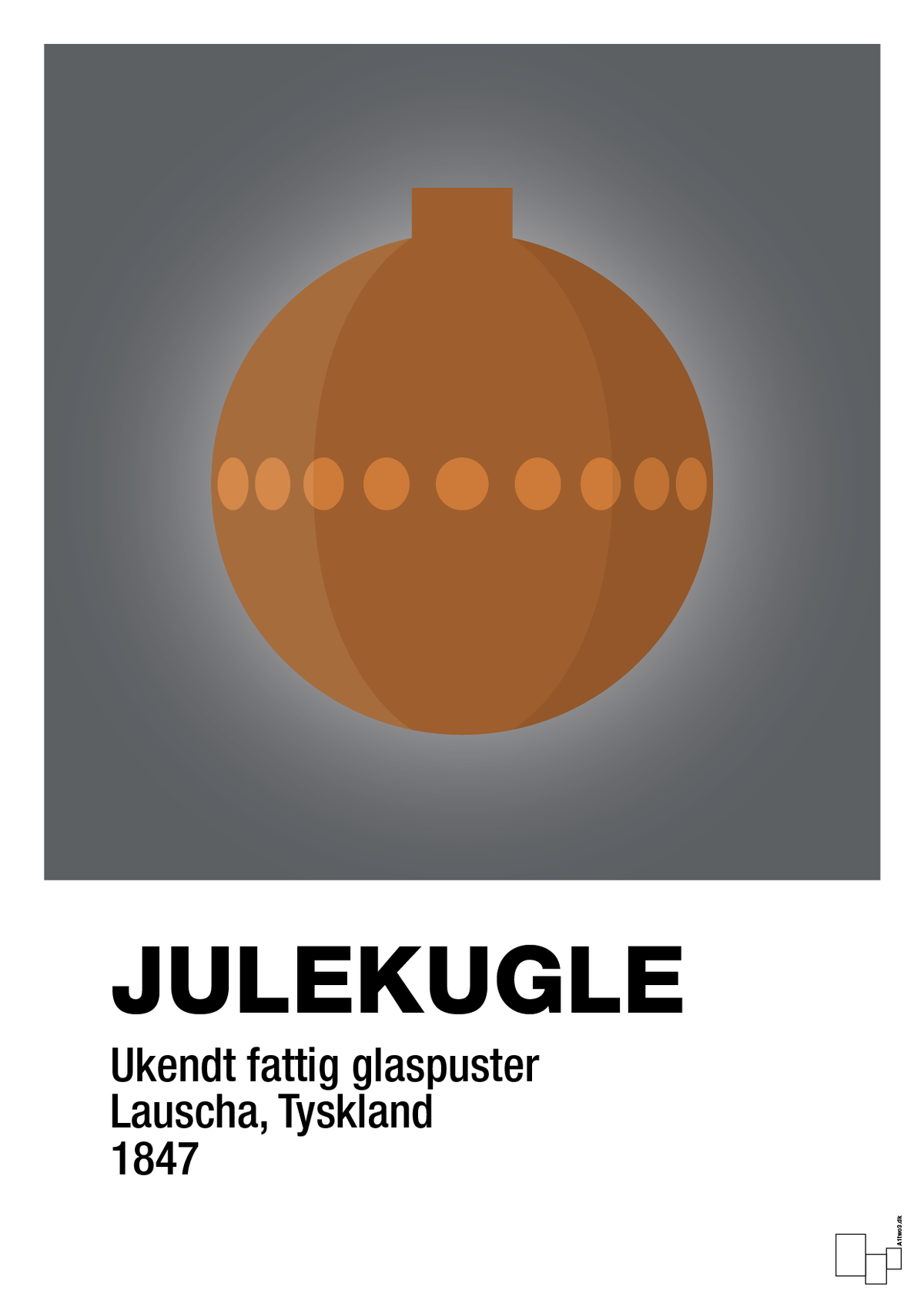 plakat: julepynt julekugle - graphic charcoal-Jul-A1two3