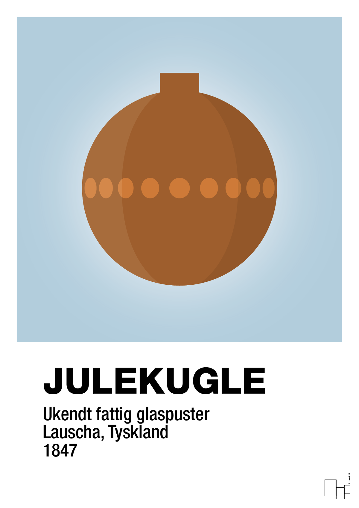 plakat: julepynt julekugle - heavenly blue-Jul-A1two3