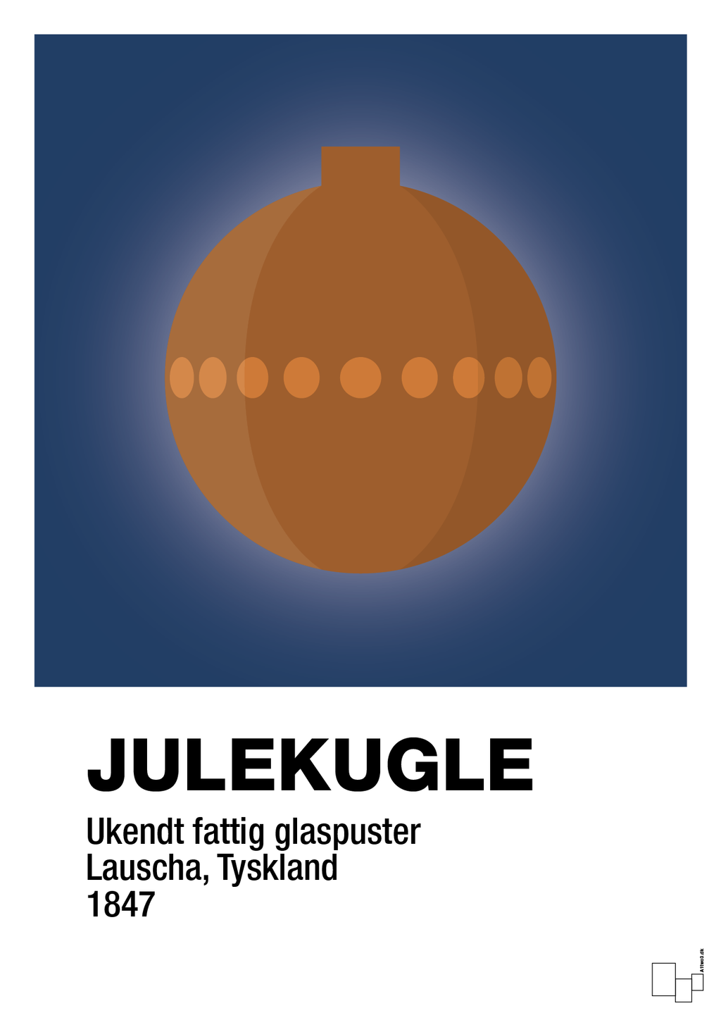 plakat: julepynt julekugle - lapis blue-Jul-A1two3