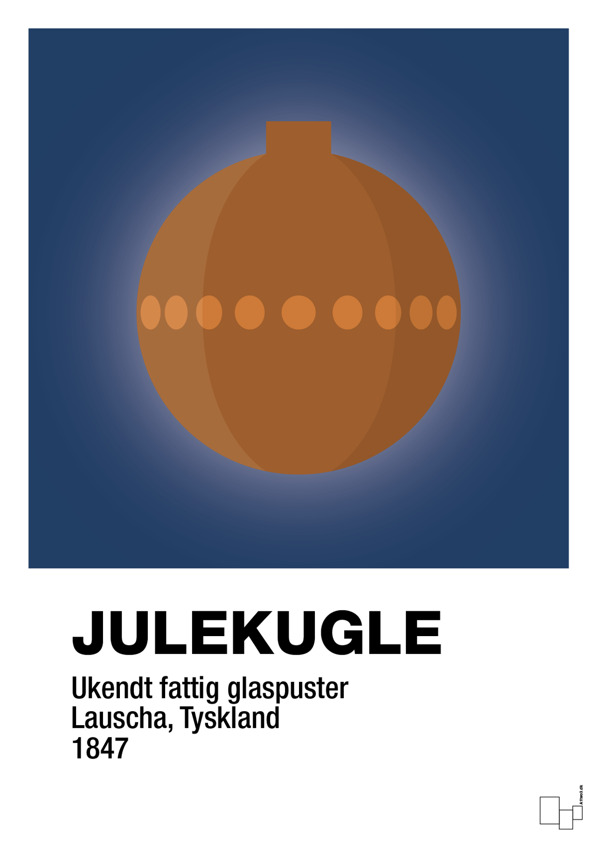 plakat: julepynt julekugle - lapis blue-Jul-A1two3