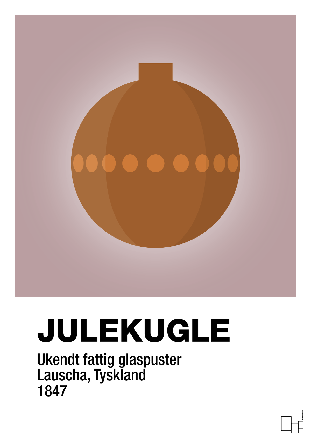 plakat: julepynt julekugle - light rose-Jul-A1two3