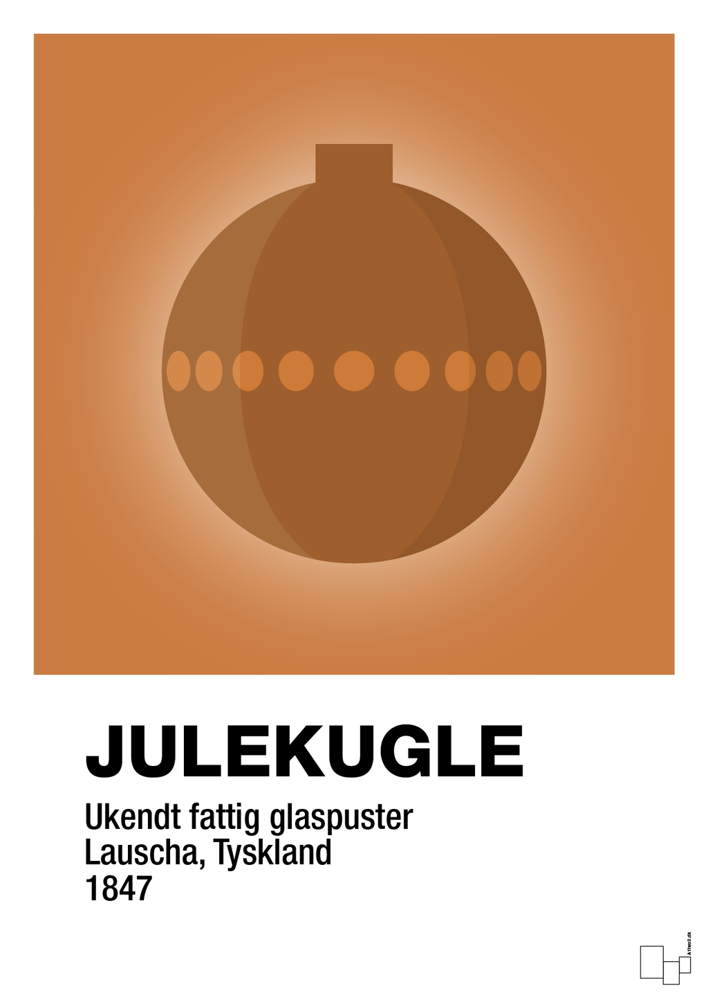 plakat: julepynt julekugle - rumba orange-Jul-A1two3